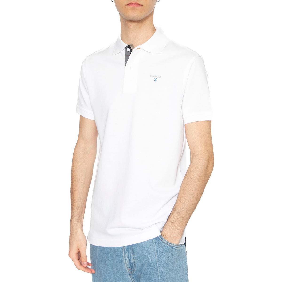 Tartan Piquet Polo White / Dress - Polo Uomo Bianca MML0012-WHITE/DRESS . BARBOUR 