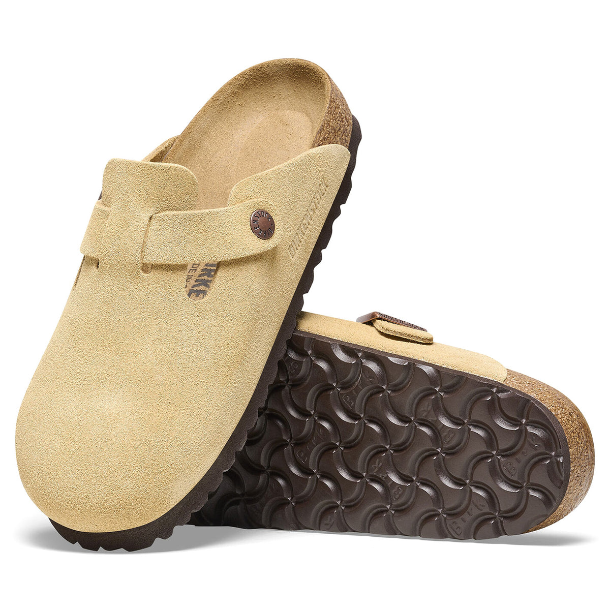 W' Boston Latte Cream, Suede Leather Sandals - Sandali Donna / Uomo Beige 1026164 . BIRKENSTOCK 