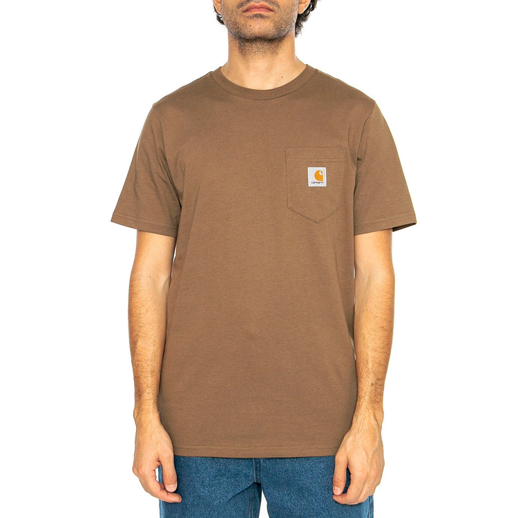 S/S Pocket T-Shirt Coconut - Maglietta Girocollo Uomo Marrone I030434.2LTXX . CARHARTT WIP 