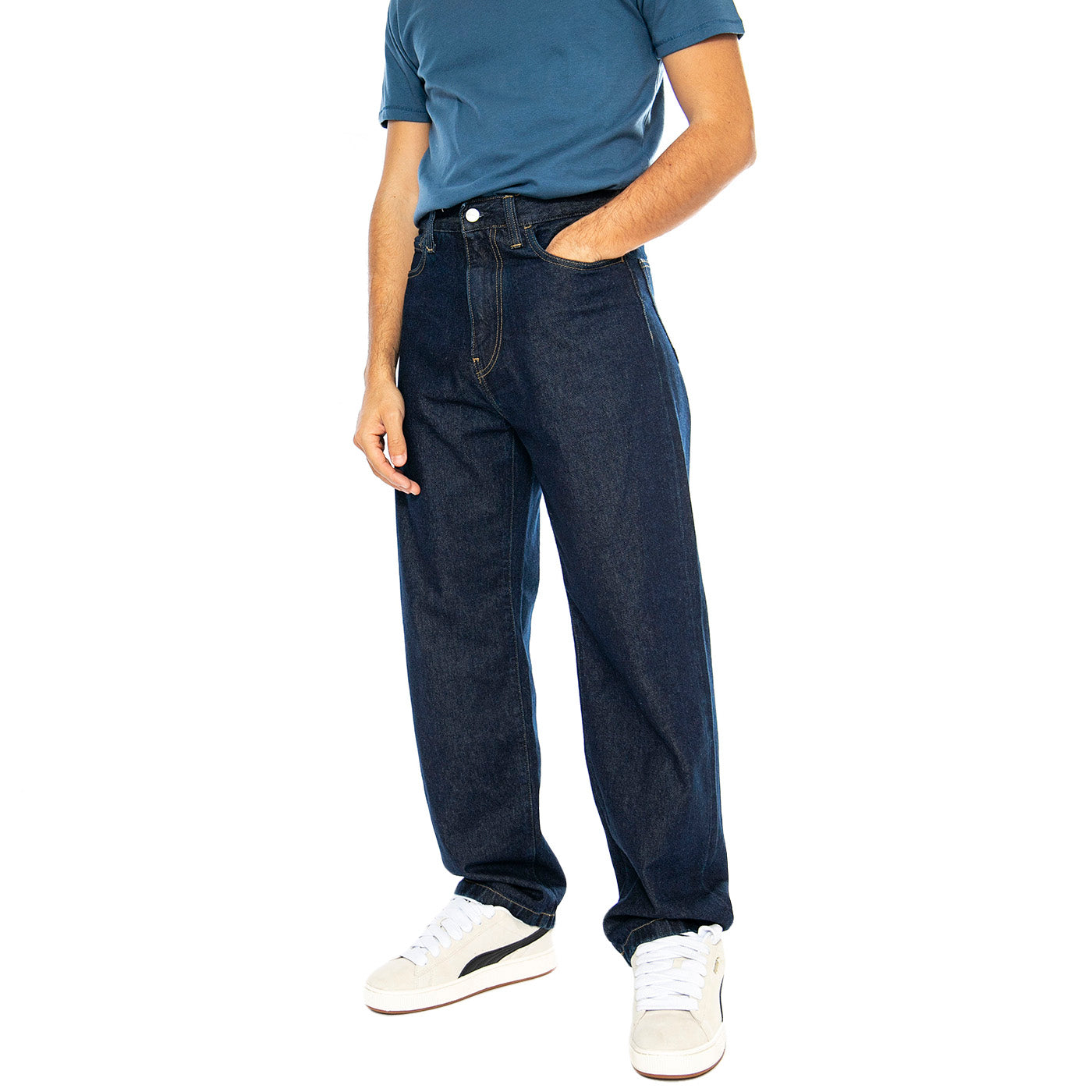 LANDON PANT BLUE RINSED - Pantaloni Denim Jeans Uomo Blu I030468.0102 . CARHARTT WIP 