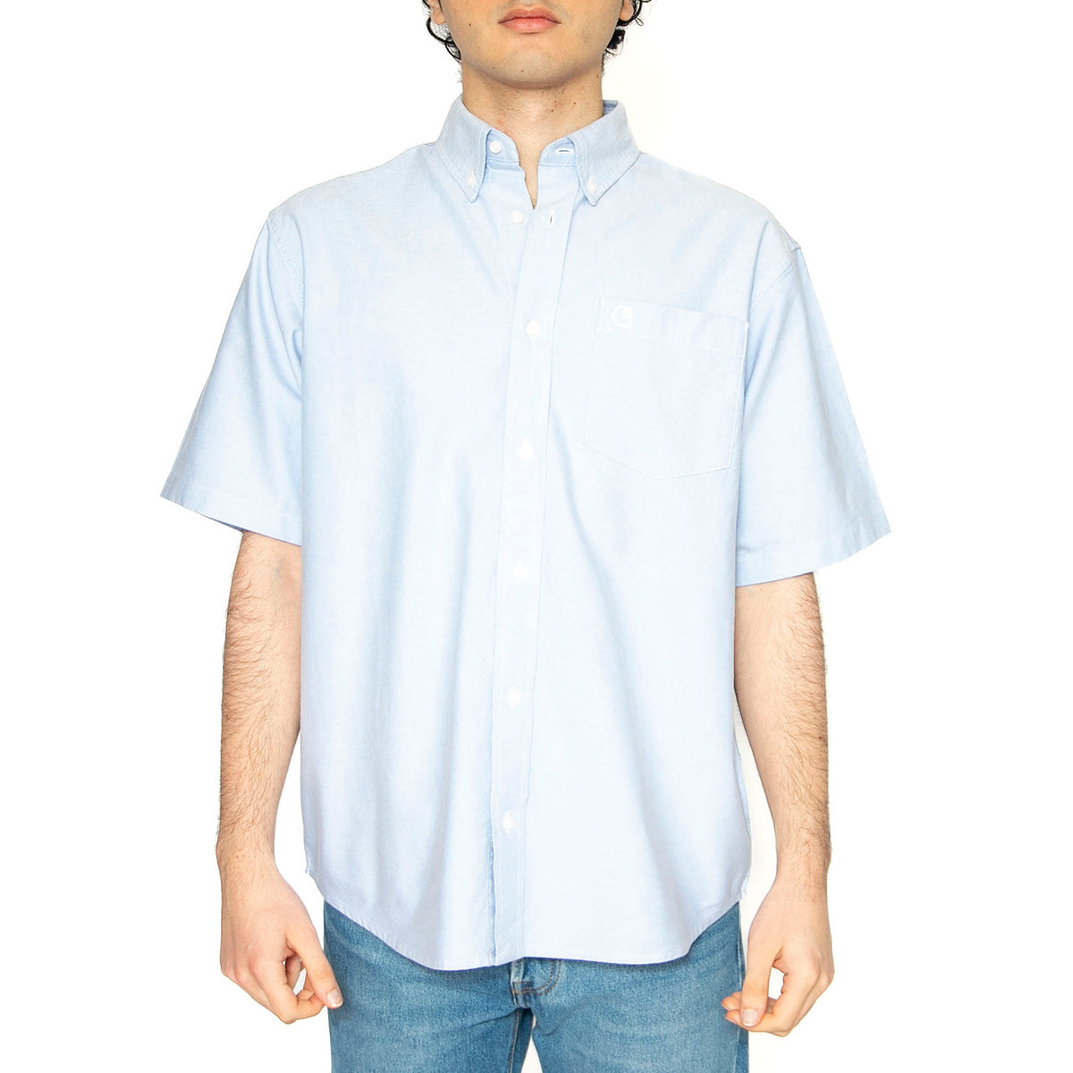 S/S Braxton Shirt Bleach / Wax - Camicia Maniche Corte Uomo Blu I031454.1ONXX . CARHARTT WIP 