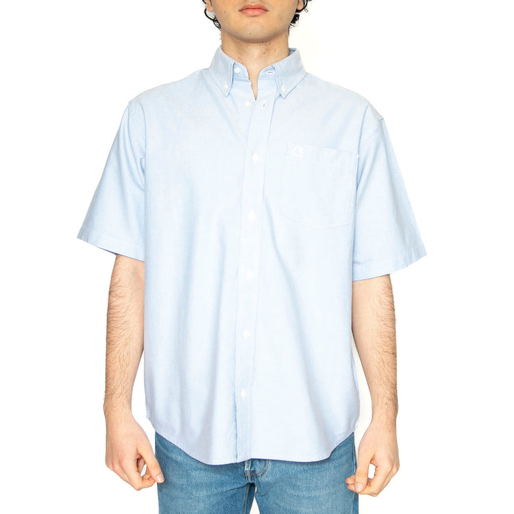 S/S Braxton Shirt Bleach / Wax - Camicia Maniche Corte Uomo Blu I031454.1ONXX . CARHARTT WIP 