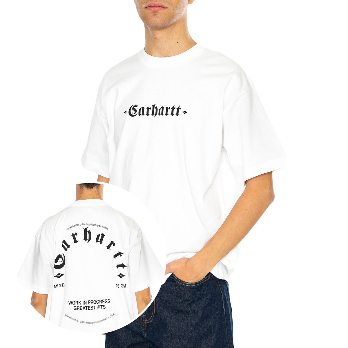 S/S Greatest Hits T-Shirt White / Black - Maglietta Girocollo Uomo Bianca I034394.00AXX . CARHARTT WIP 