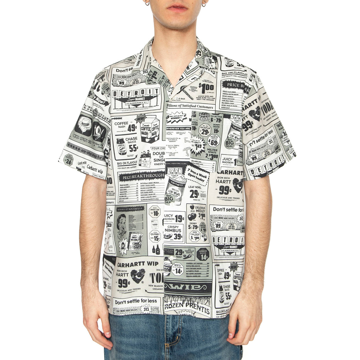 S/S Catalogue Shirt Catalogue Print, Neutral - Camicia Maniche Corte Uomo Multicolore I034548.2UEXX . CARHARTT WIP 