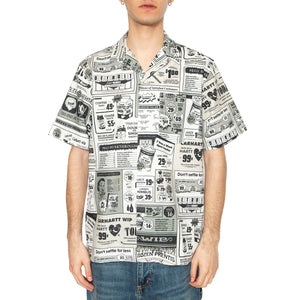 S/S Catalogue Shirt Catalogue Print, Neutral - Camicia Maniche Corte Uomo Multicolore I034548.2UEXX . CARHARTT WIP 