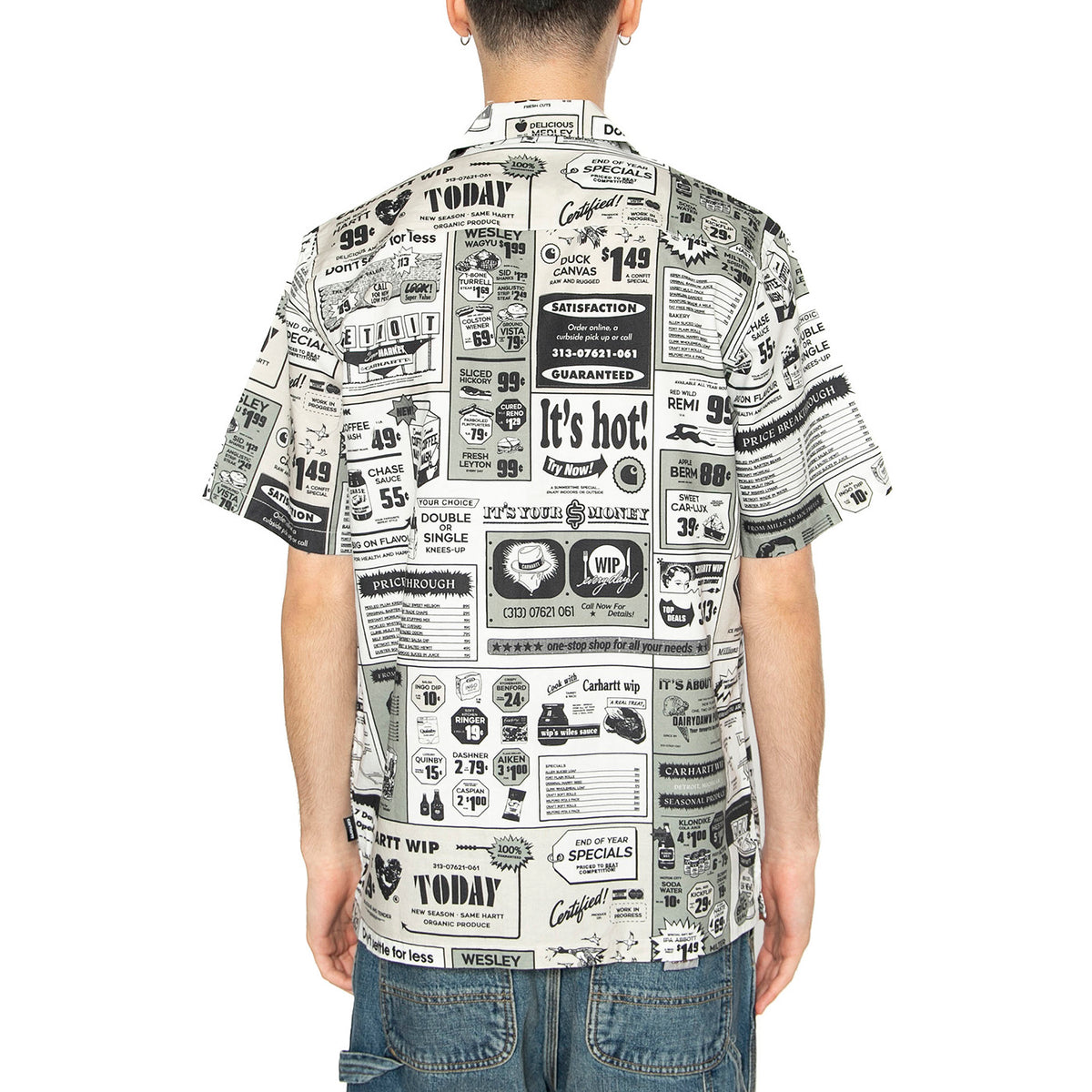S/S Catalogue Shirt Catalogue Print, Neutral - Camicia Maniche Corte Uomo Multicolore I034548.2UEXX . CARHARTT WIP 