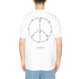S/S Peace And Work T-Shirt White / Black - Maglietta Girocollo Uomo Bianca I034763.00AXX . CARHARTT WIP 