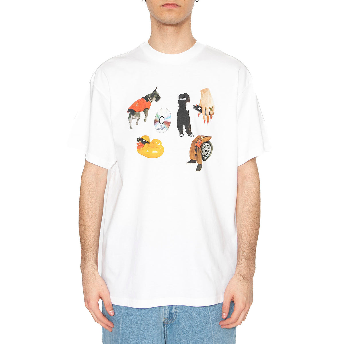 S/S Jacob Rochester T-Shirt White - Maglietta Girocollo Uomo Bianca I034780.02XX . CARHARTT WIP 