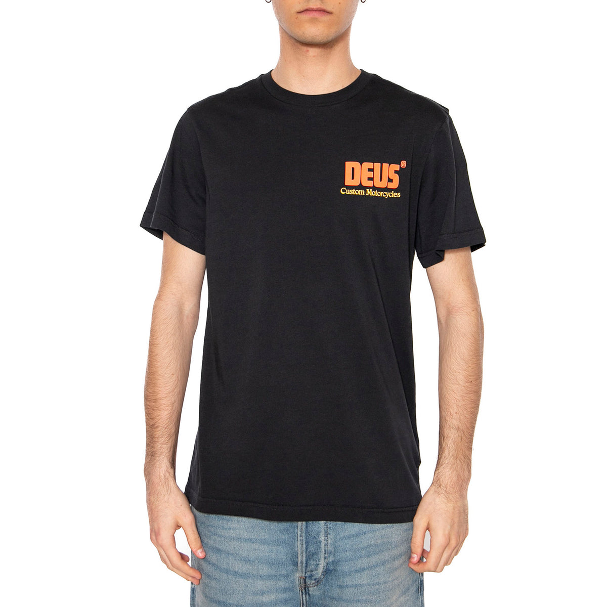 Drop Down Tee Black - Maglietta Girocollo Uomo Nera DMP251953B_BLK . DEUS EX MACHINA 