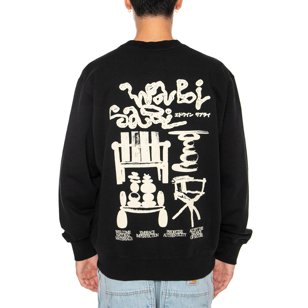 Embrace Imperfaction Sweat Black - Felpa Uomo Nera<BR/><BR/><BR/><BR/><BR/><BR/><BR/><BR/><BR/> I036082.89.67-BLK . EDWIN 