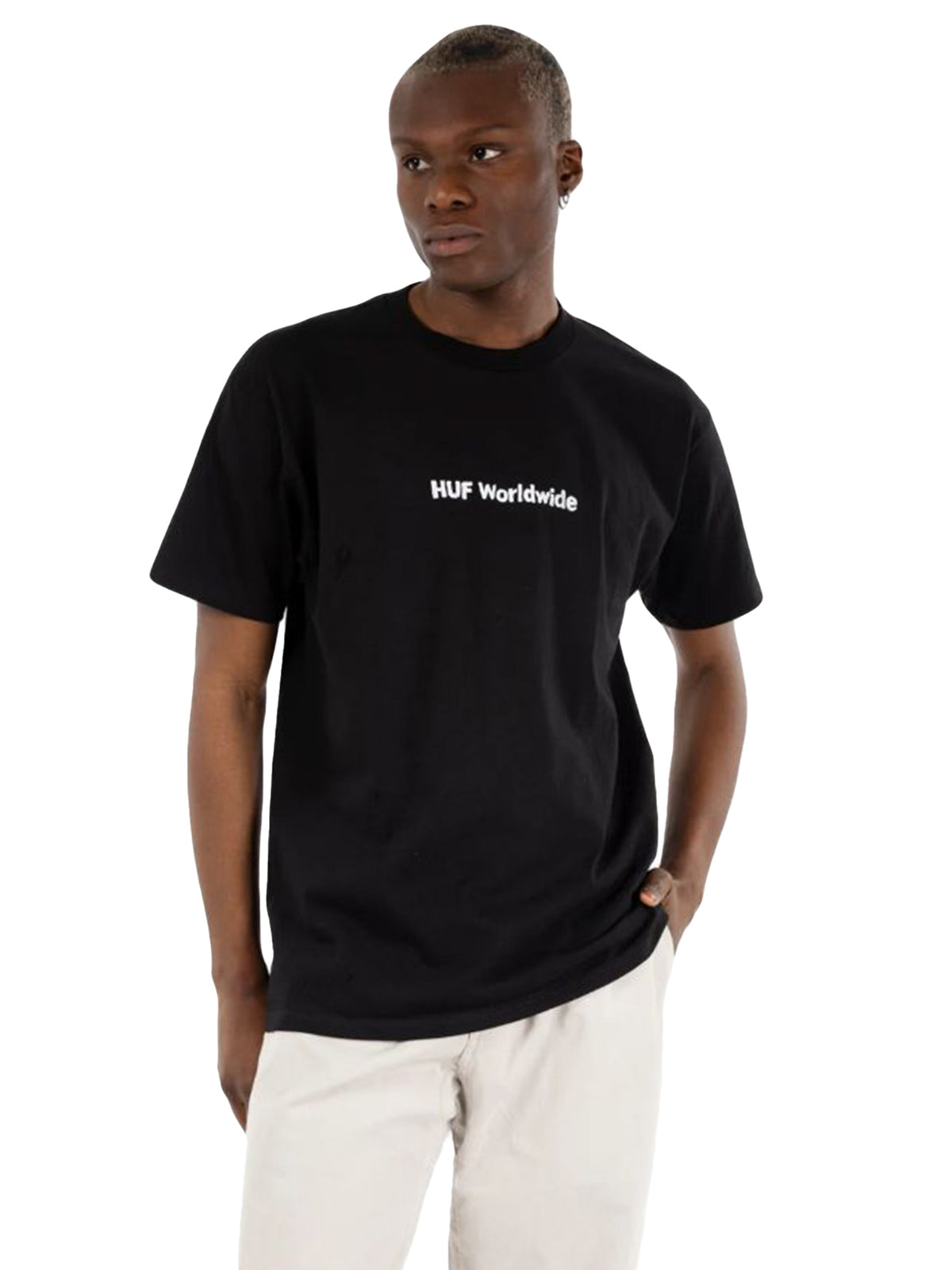 HUF MERIDA T-SHIRT BLACK - Maglietta Girocollo Uomo Nera TS02410 . HUF 