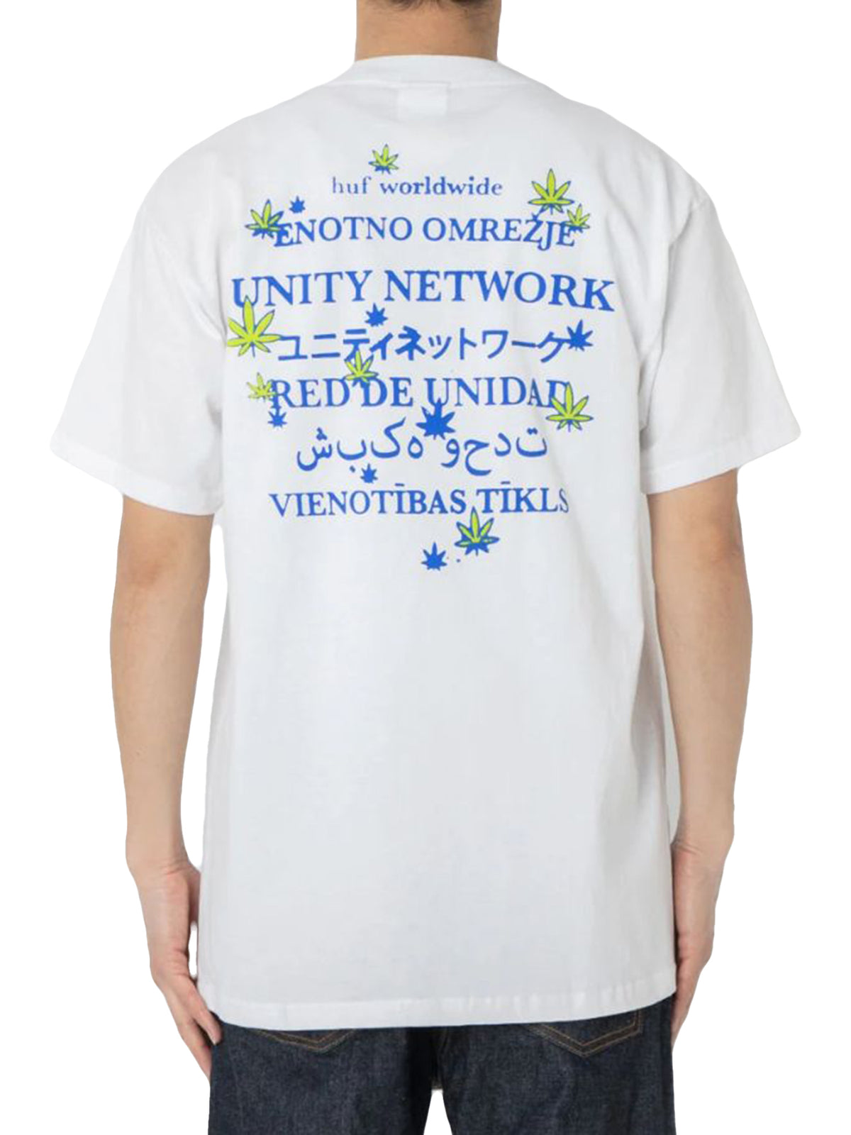 HUF UNITY NETWORK T-SHIRT WHITE - Maglietta Girocollo Uomo Bianca TS02416 . HUF 