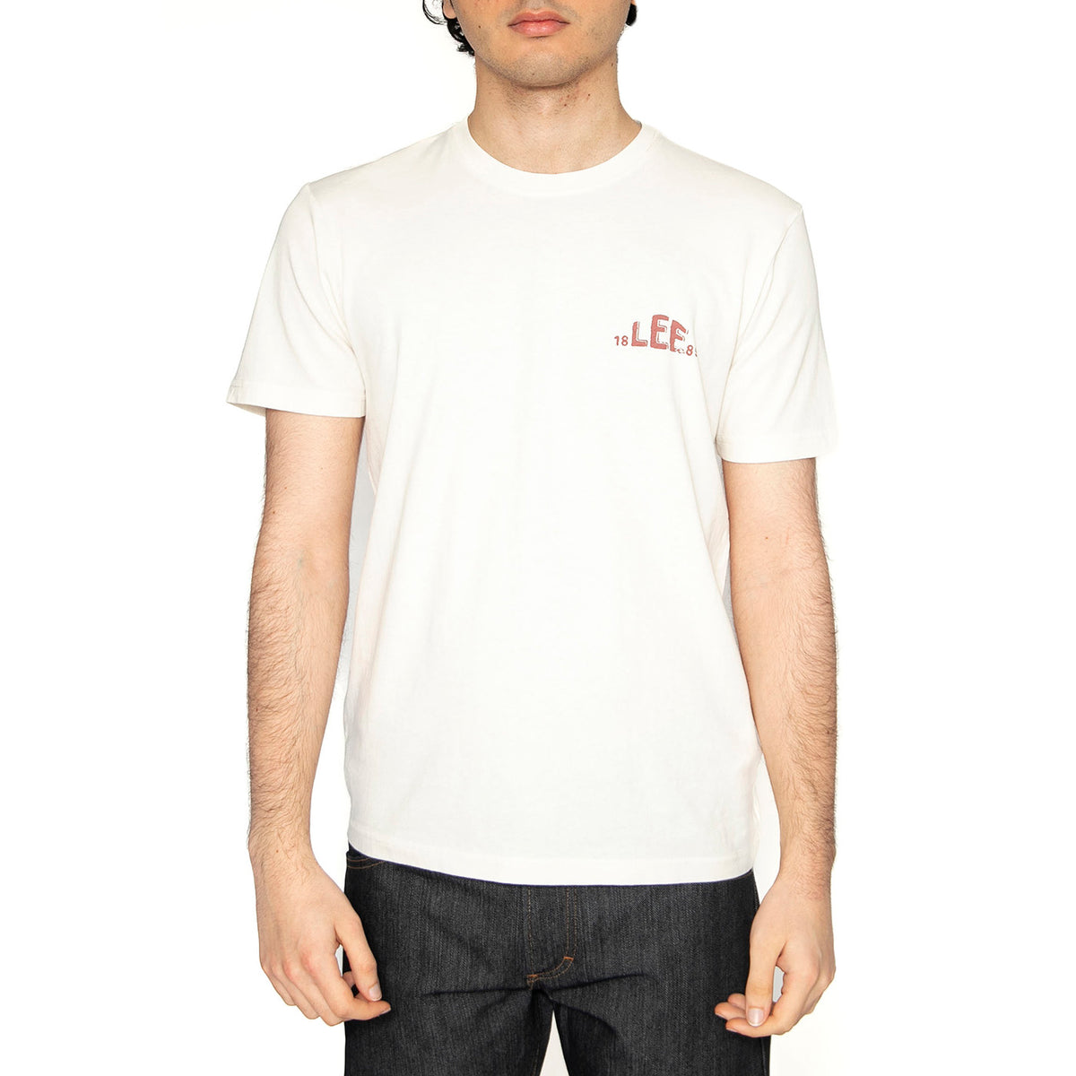 Regular Logo Tee Ecru - Maglietta Girocollo Uomo Bianca 112364552 . LEE 