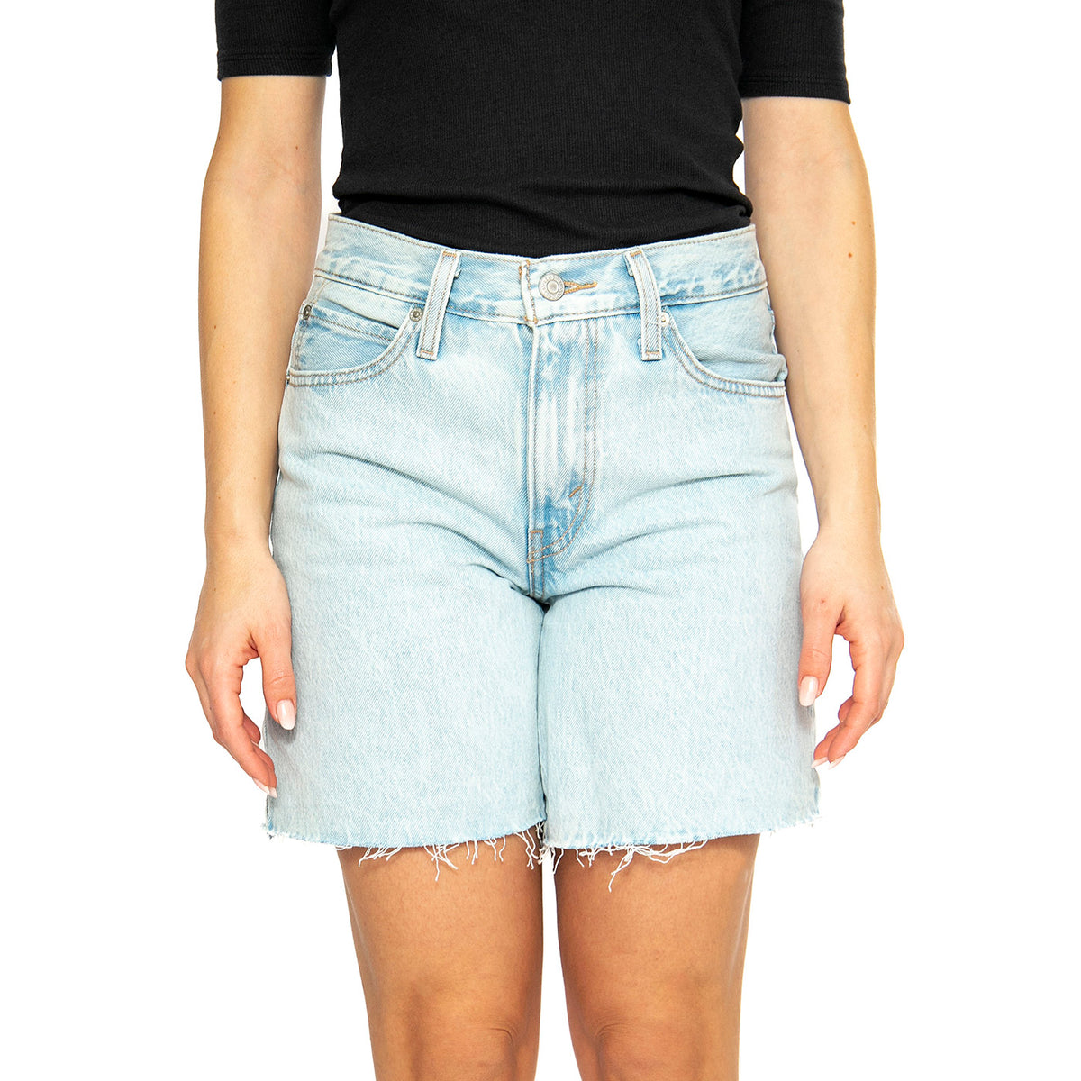 '94 Baggy Short Mister Twister Cut Hem - Bermuda Denim Jeans Donna Blu 001JO-0002 . LEVIS 