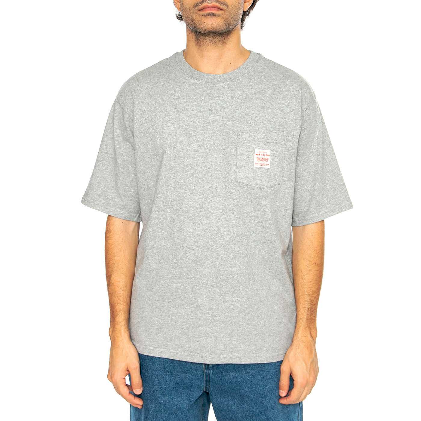 CARHARTT WIP S/S WORKWEAR TEE MID TONE GREY HEATHER - Maglietta Girocollo Uomo Grigia A5850-0003 . LEVIS 