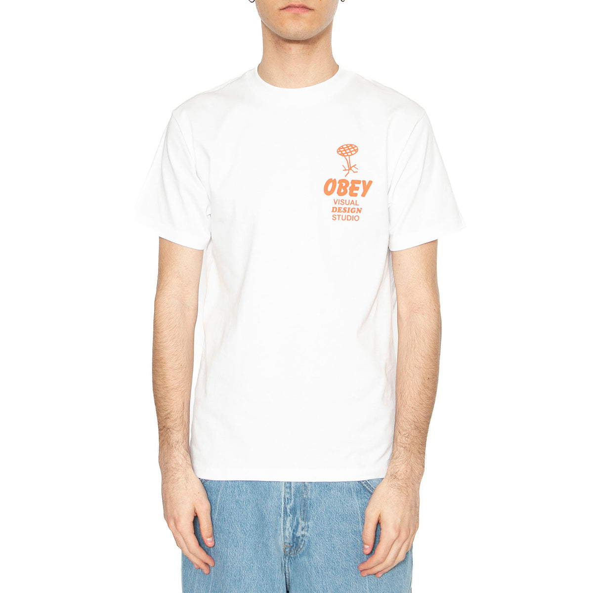 Obey Building Strong Minds Tee White - Maglietta Girocollo Uomo Bianca 165264058-WHT . OBEY 