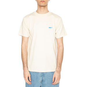 Obey Cropped Icon Tee Cream - Maglietta Girocollo Uomo Beige 165264064-CRM . OBEY 