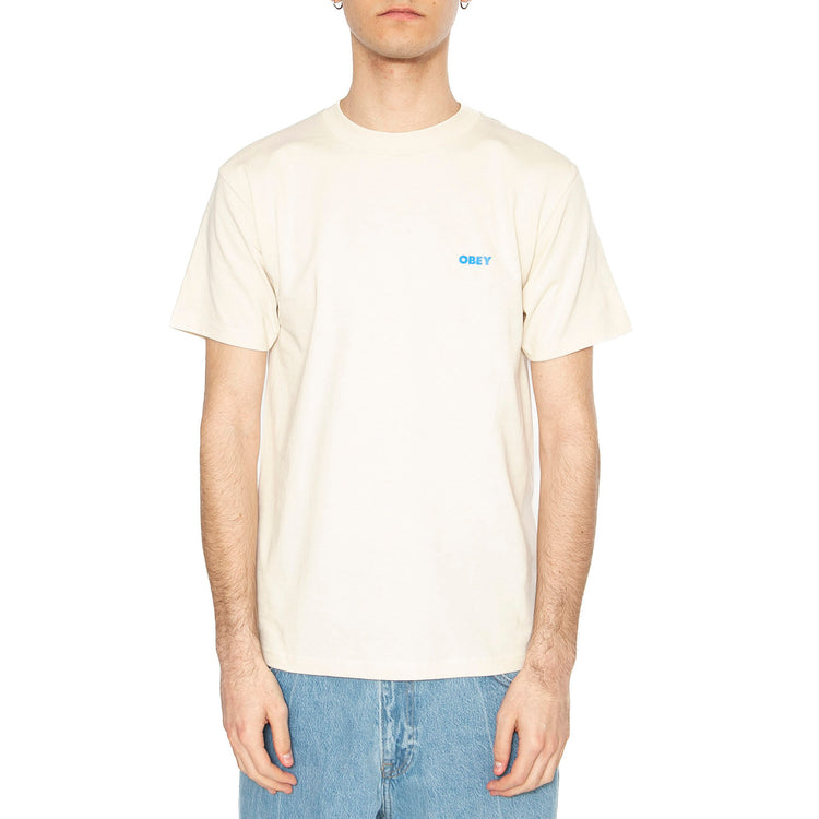 Obey Cropped Icon Tee Cream - Maglietta Girocollo Uomo Beige 165264064-CRM . OBEY 