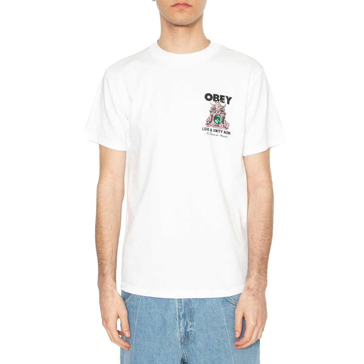Obey Love & Unity Now Tee White - Maglietta Girocollo Uomo Bianca 165264103-WHT . OBEY 