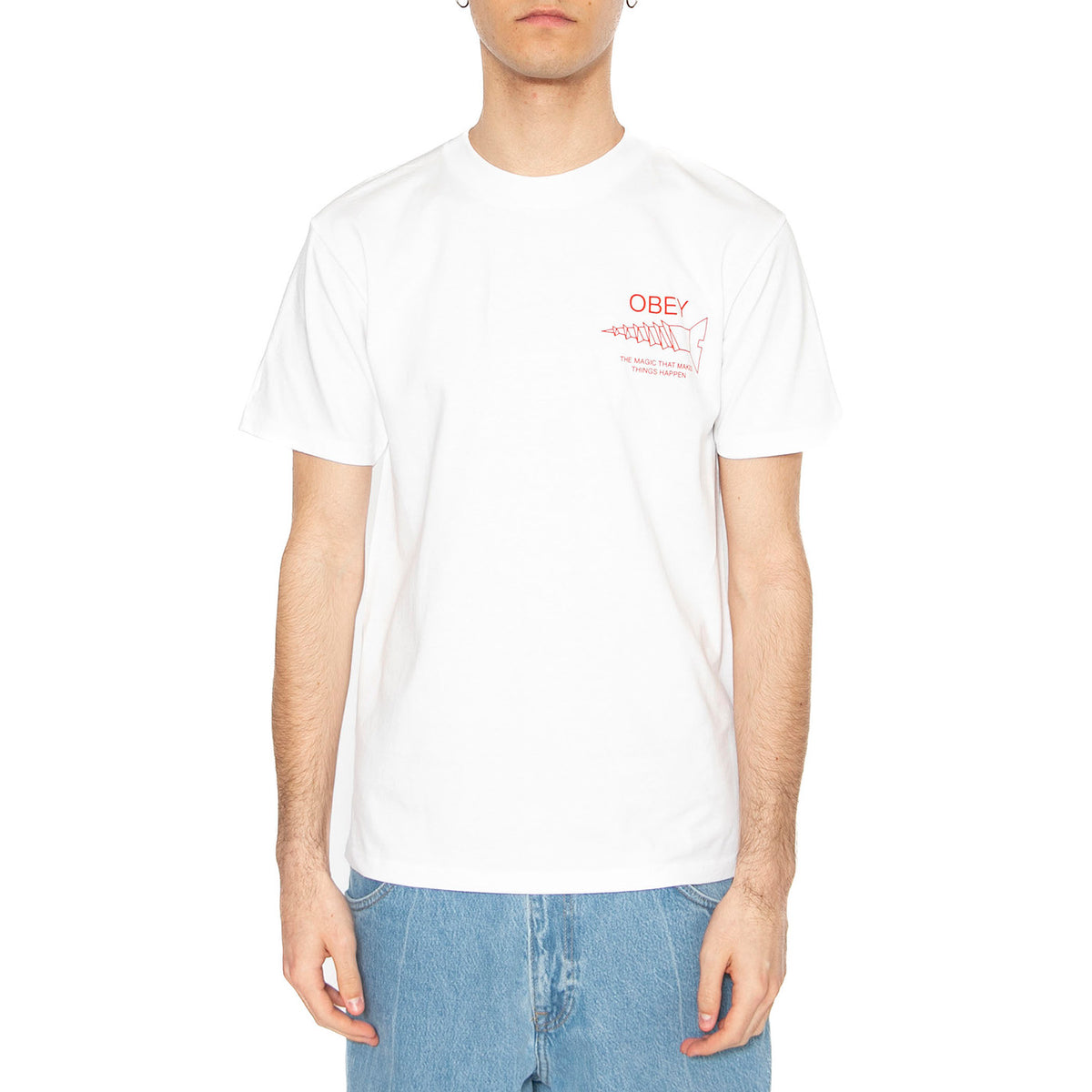 Obey Magic Tee White - Maglietta Girocollo Uomo Bianca 165264145-WHT . OBEY 