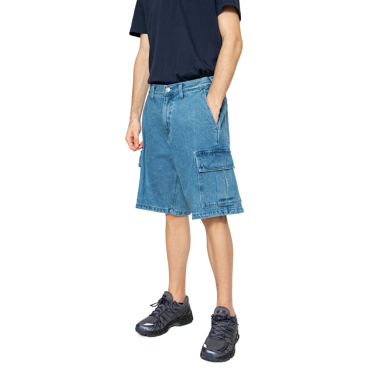 Bigwig Baggy Denim Cargo Short Light Indigo - Bermuda Uomo Blu 172100085-LIN . OBEY 