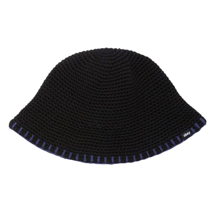 Julien Crochet Bucket Hat Black - Cappello da Pescatore in Maglia Nero 200520025-BLK . OBEY 