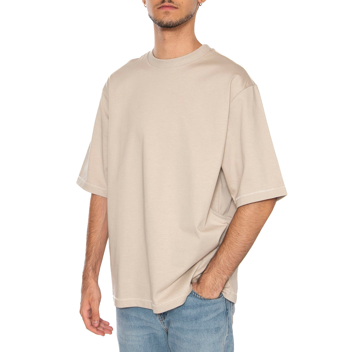 Ons Millenium Ova Tee Beige - Maglietta Girocollo Uomo Beige 22027787-BG . ONLY & SONS 
