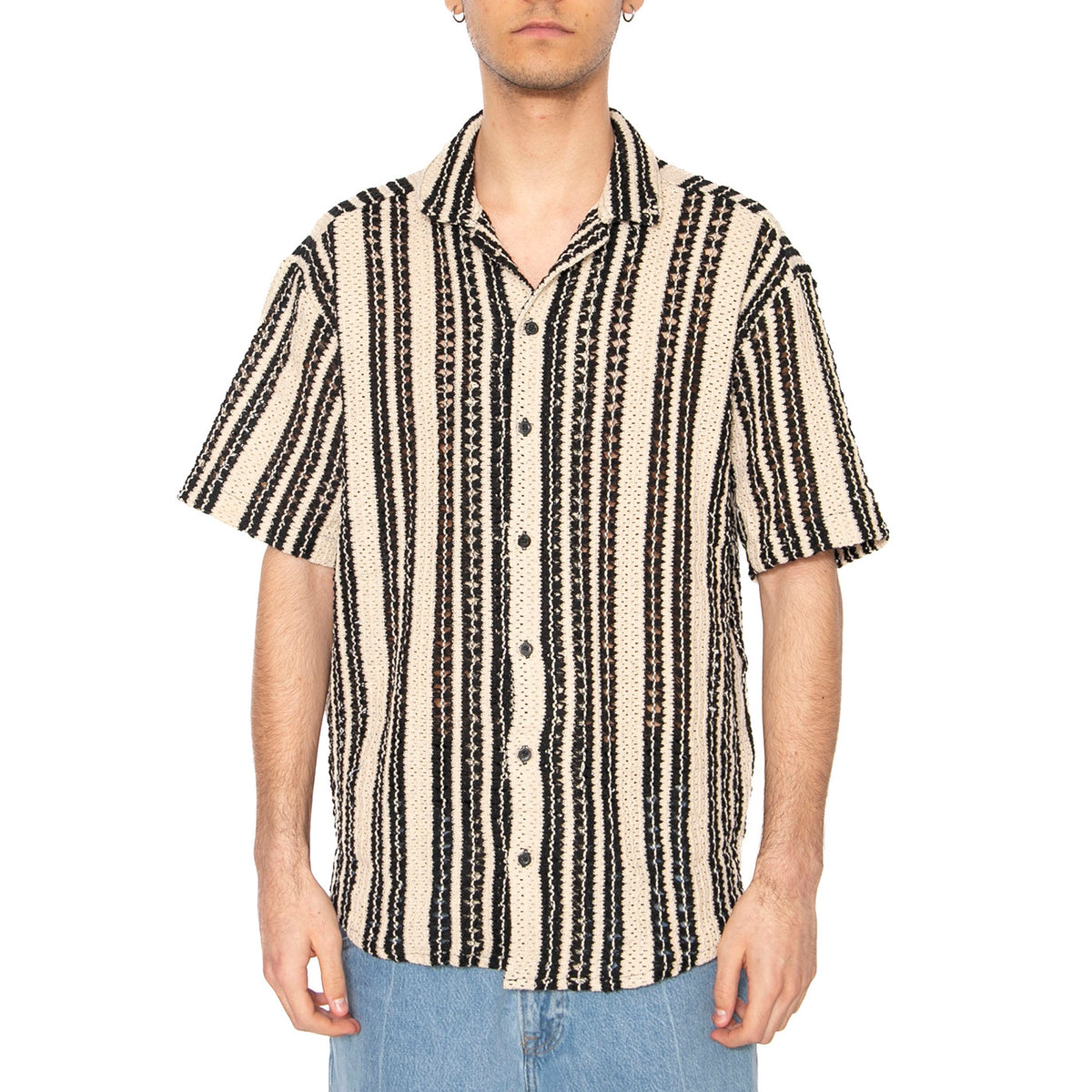 Dani Crocher SS Shirt Noos Cloud Dance Black - Camicia Maniche Corte Uomo Multicolore 22030511-4575627 . ONLY & SONS 