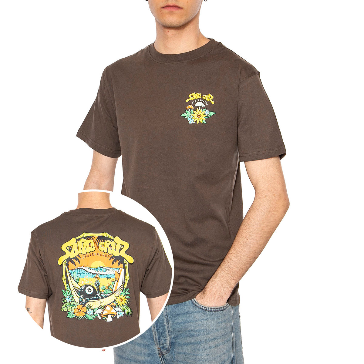 Winkowski 8Baller Trip T-Shirt Washed Green - Maglietta Girocollo Uomo Verde SCA-TEE-12142 . SANTA CRUZ 