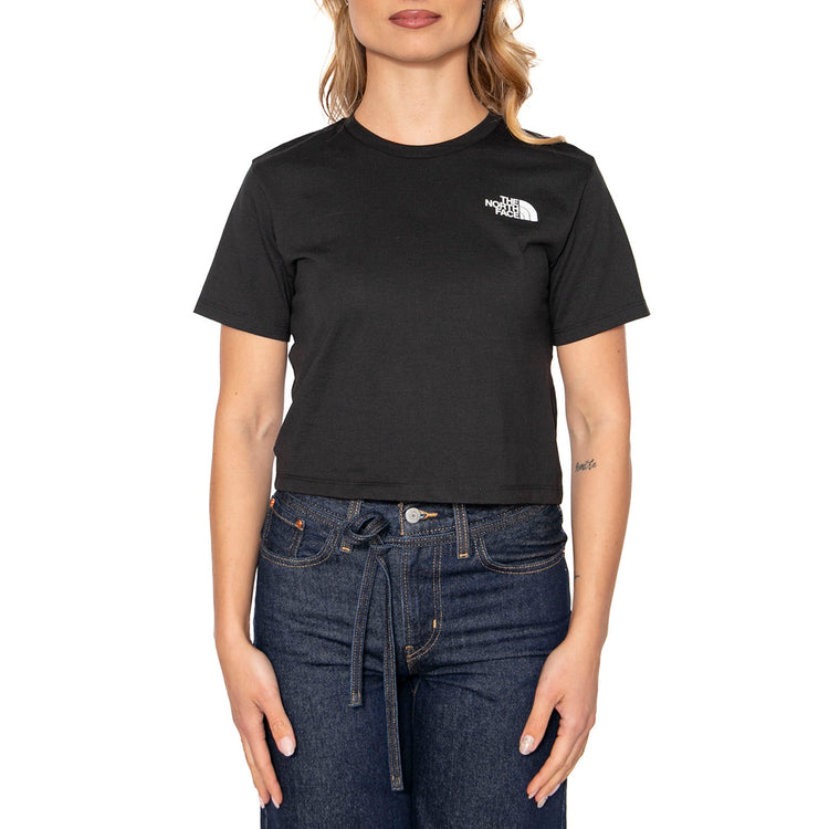 Women's Simple Dome Cropped Slim Tee - Maglietta Girocollo Donna Nera NF0A87U4JK31 . THE NORTH FACE 