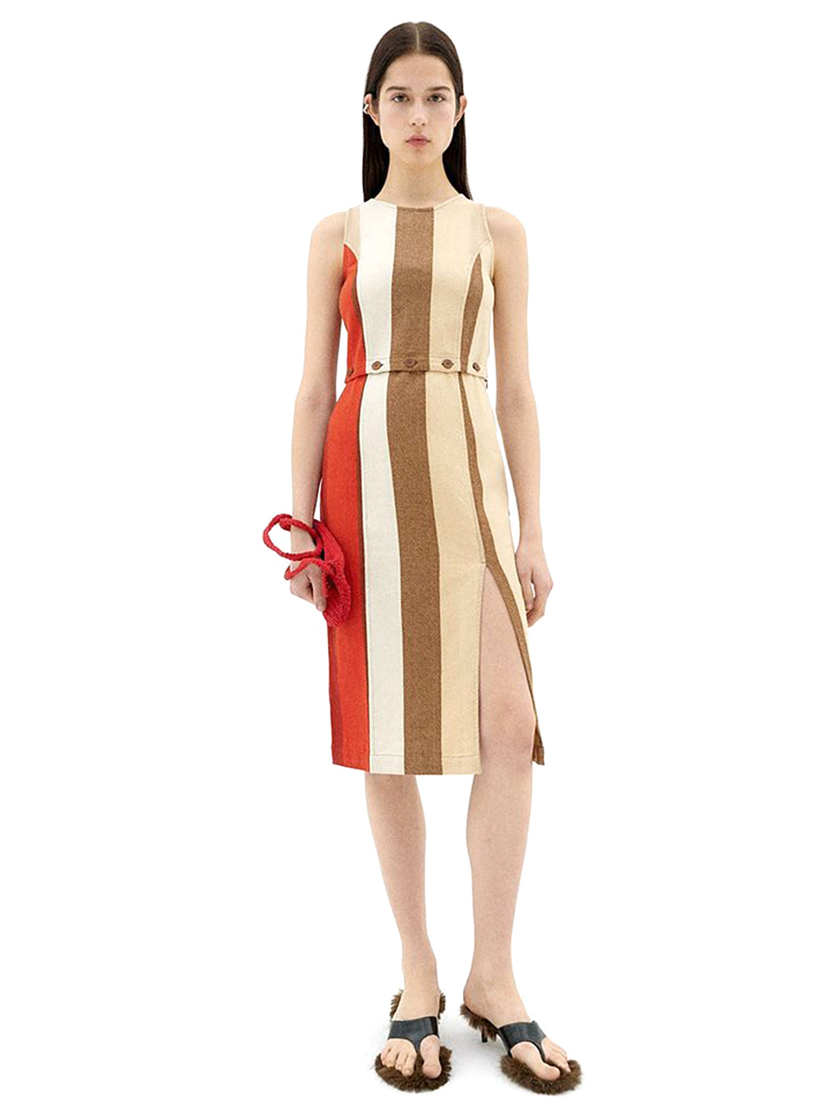 STRIPED DETACHABLE SANDFIRE WILA DRESS MULTICOLOR - Abito Donna Multicolore WDR00268 . THINKING MU 