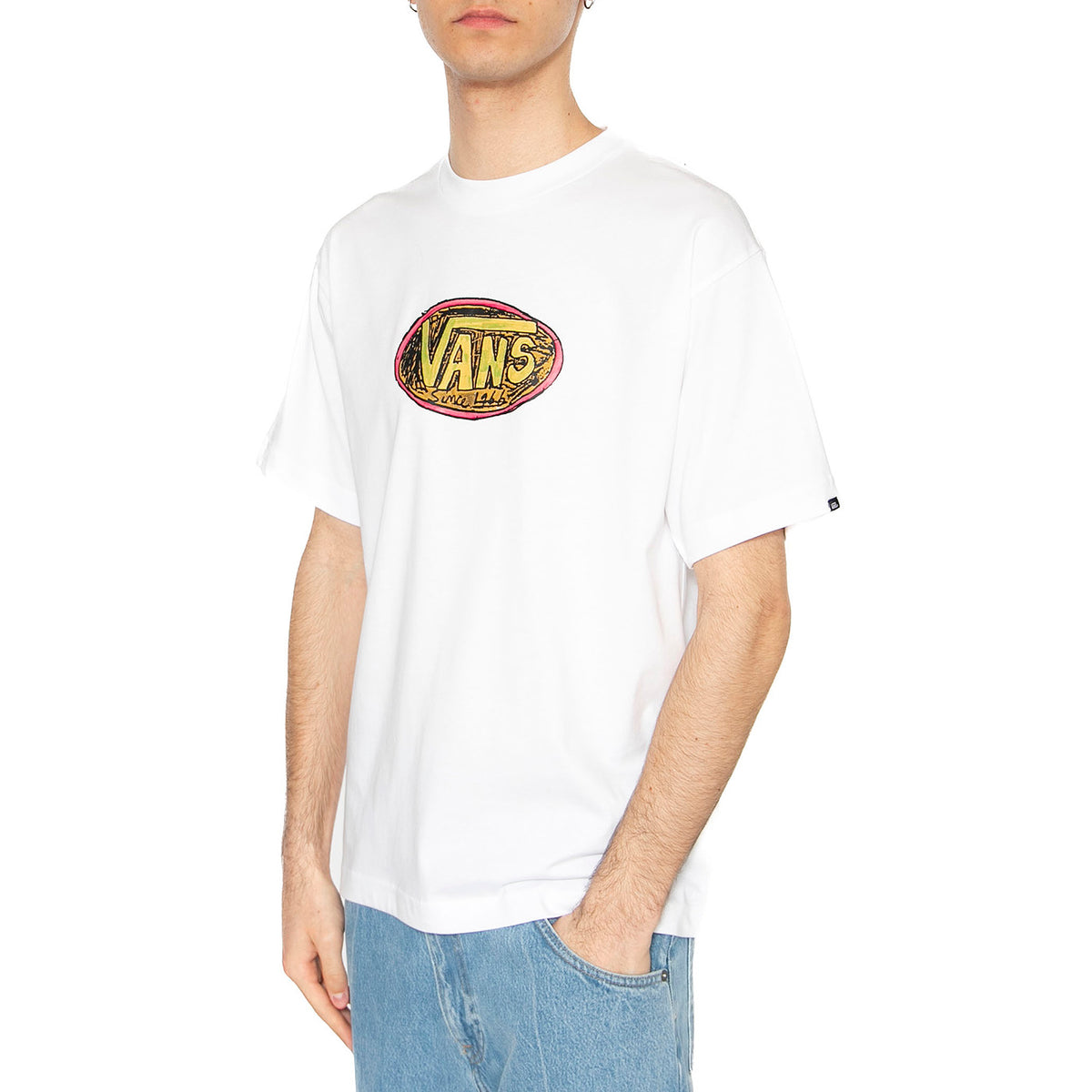 Scribblex SS White - Maglietta Girocollo Uomo Bianca VN000NHWWHT1 . VANS 