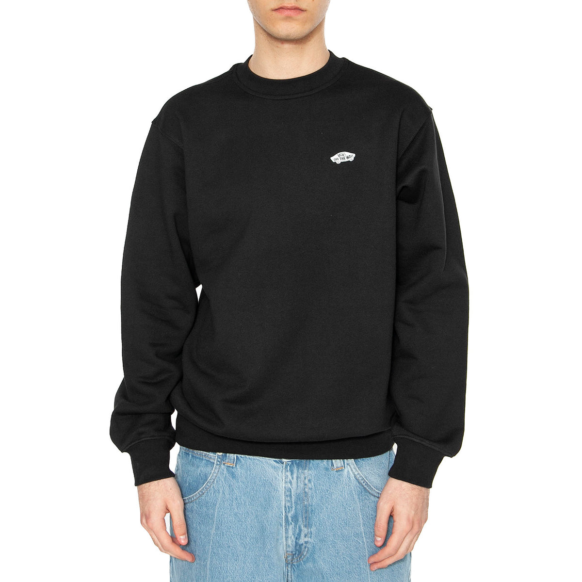 Style 76 II Loose Ft Crew Black / White - Felpa Girocollo Uomo Nera VN000P52Y281 . VANS 