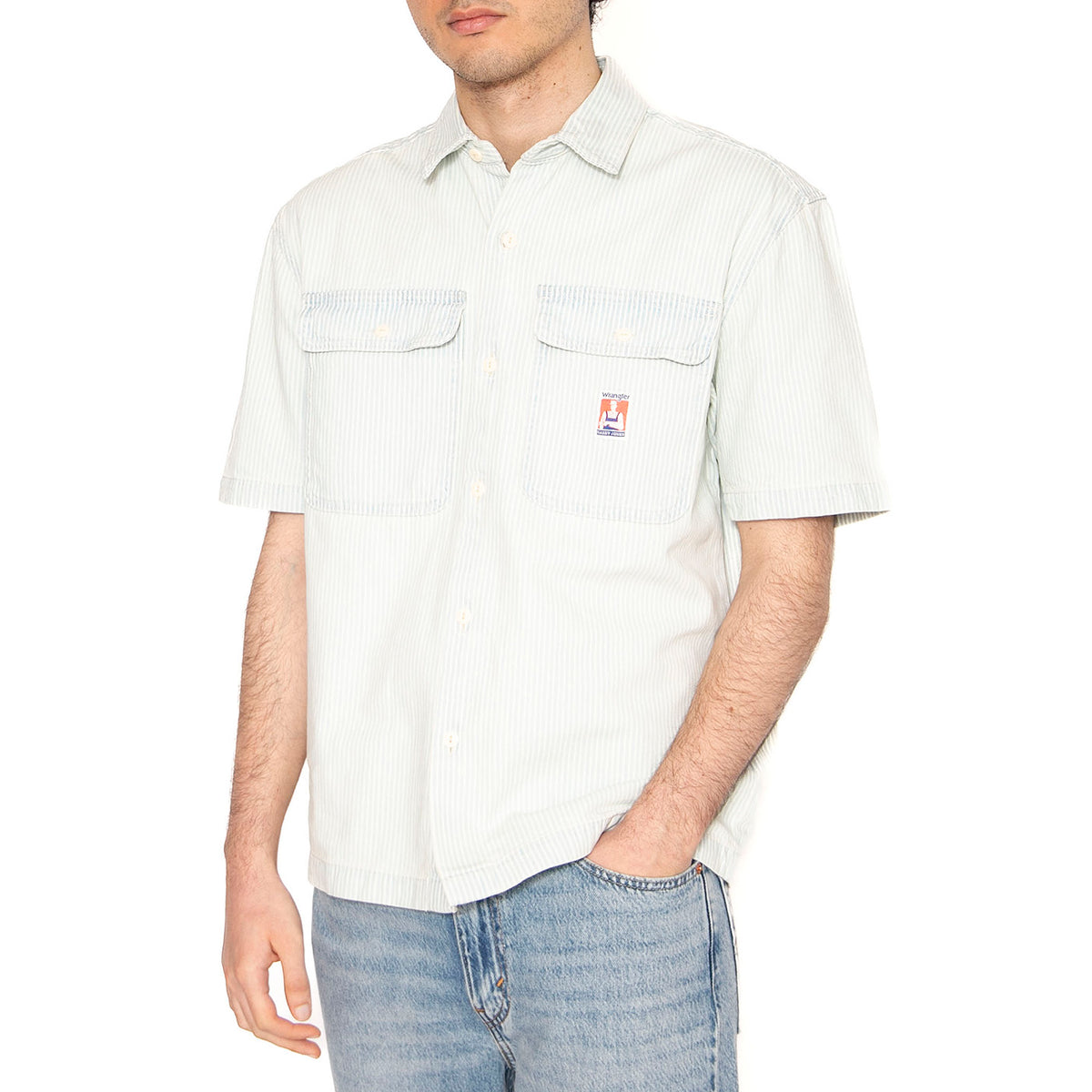 SS Casey Jones Shirt Light Wash - Camicia Maniche Corte Uomo Beige 112362760 . WRANGLER 