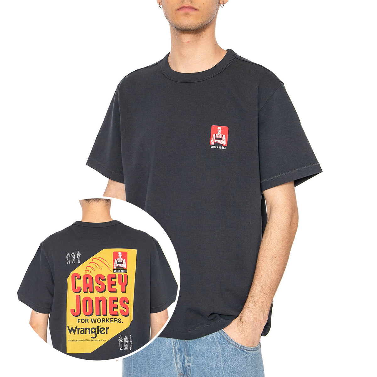 CJ Graphic Tee Dark Navy - Maglietta Girocollo Uomo Blu 112362801 . WRANGLER 