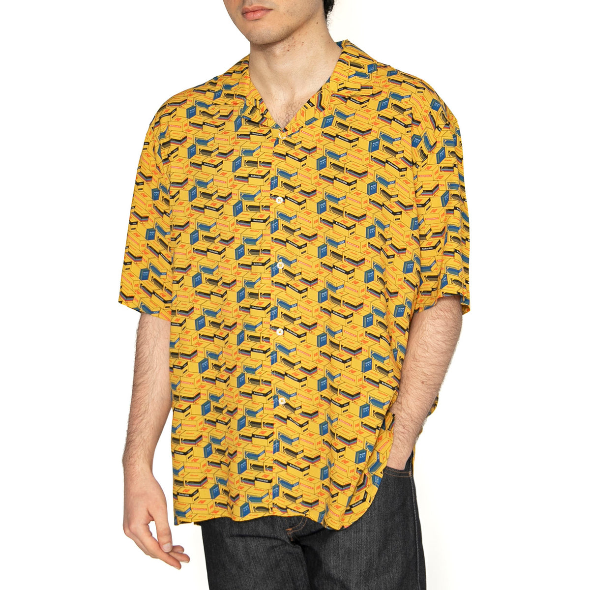 Kodak Film Aloha Shirt Yellow - Camicia Maniche Corte Uomo Multicolore 3311-YELLOW . BRAVA FABRICS 