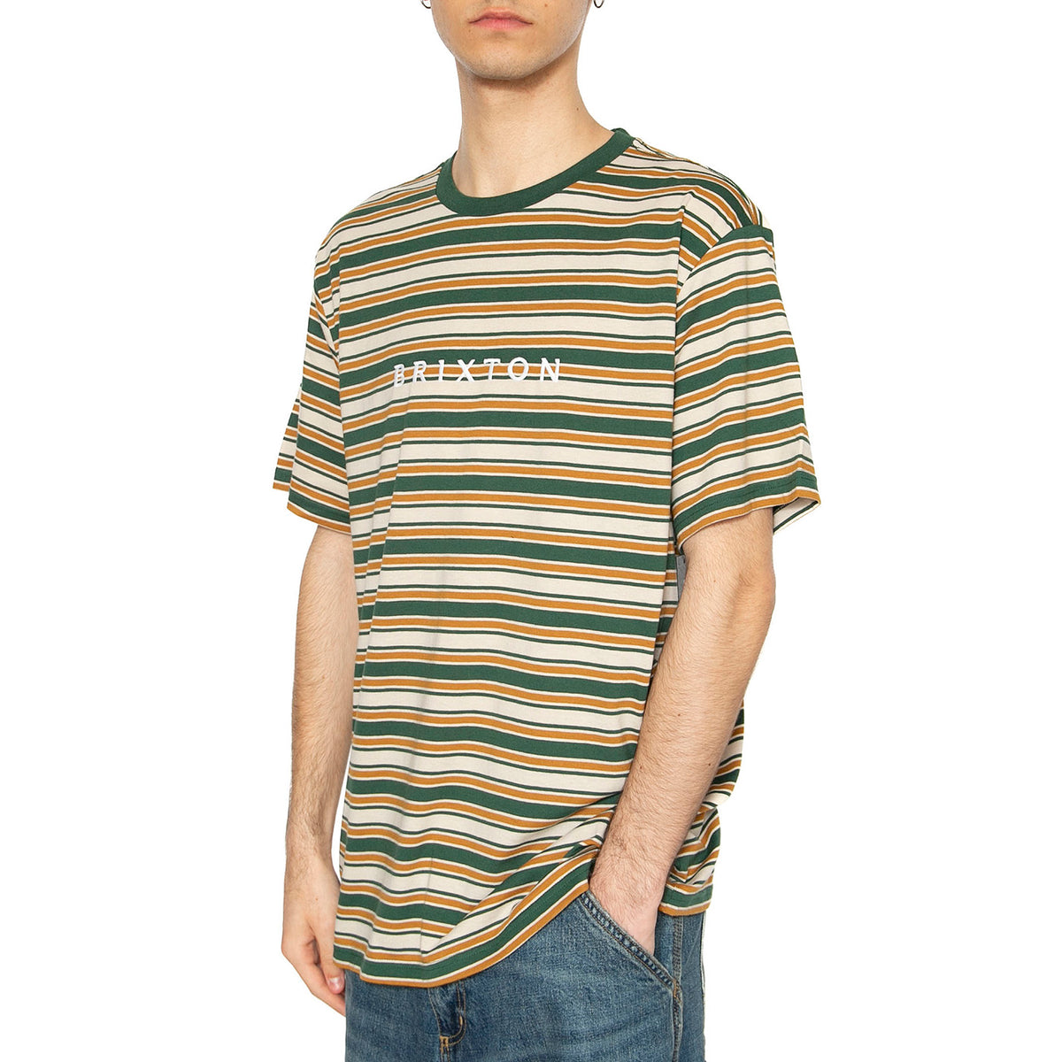 Hilt Alpha Line S/S Knit - Maglietta Girocollo Uomo Multicolore 02960-PNGBB . BRIXTON 