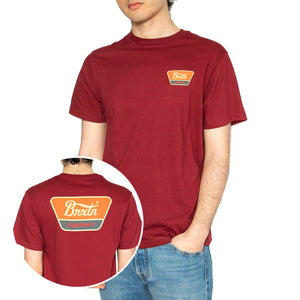 Linwood S/S STT Logo - Maglietta Girocollo Uomo Bordeaux 16172-IBPOC . BRIXTON 