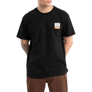 ALPHA SQUARE S/S TEE BLACK/GOLD/BROWN - Maglietta Girocollo Uomo Nera 16428-BKGBN . BRIXTON 