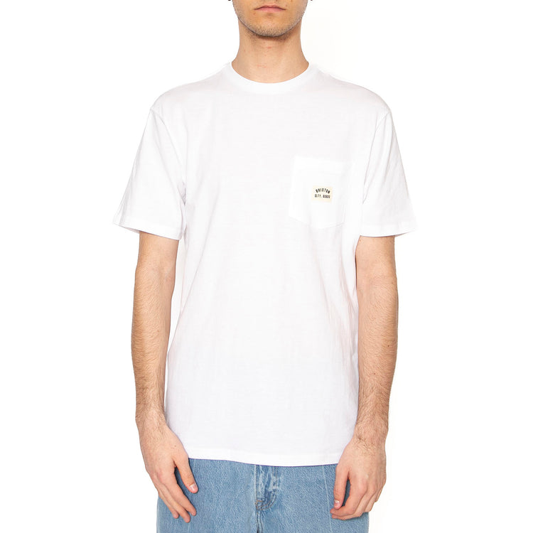 Woodburn S/S Tlrt Pkt Tee - Maglietta Girocollo Uomo Bianca 17084-WHITE . BRIXTON 