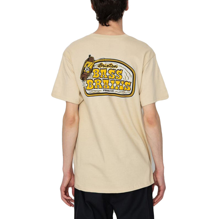 BASS BRAINS BOAT S/S TEE CREAM - Maglietta Girocollo Uomo Beige 17137-CREAM . BRIXTON 