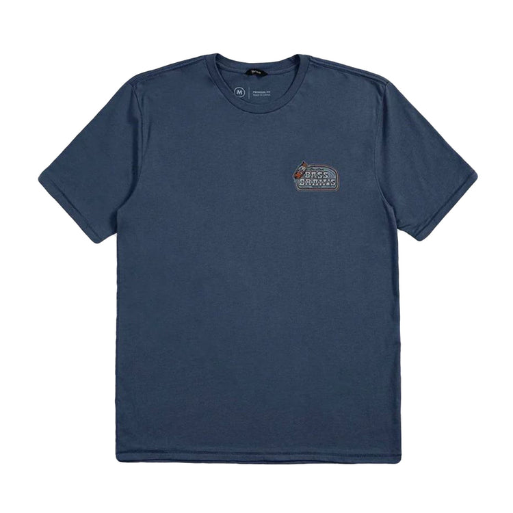 BASS BRAINS BOAT S/S TEE WASHED NAVY - Maglietta Girocollo Uomo Blu 17137-WANAV . BRIXTON 