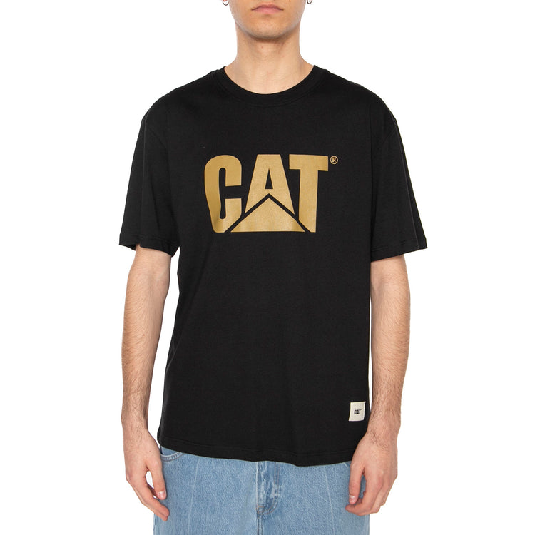 Logo T-Shirt Black - Maglietta Girocollo Uomo Nera 6010111-10158 . CAT 