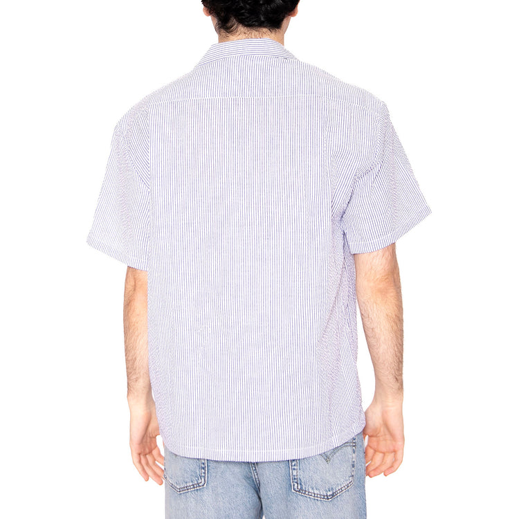 Short Sleeve Striped Shirt - Camicia Maniche Corte Uomo Blu 6020016-12924 . CAT 