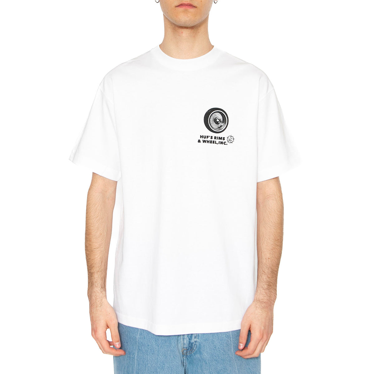 Rim & Wheel Inc S/S Tee - Maglietta Girocollo Uomo Bianca TS02304-WHITE . HUF 