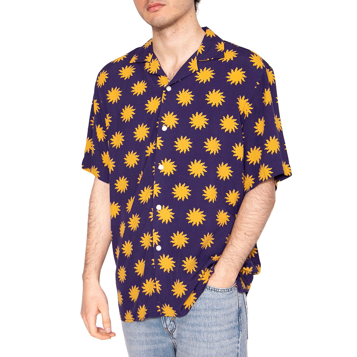 Sunday Sun Viscose Shirt - Camicia Maniche Corte Uomo Multicolore 7005-32-7005-32 . OAS 