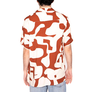 Russet Puzzlotec Viscose Shirt - Camicia Maniche Corte Uomo Multicolore 7005-46-7005-46 . OAS 