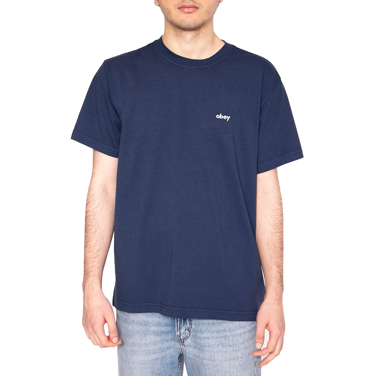 Lowecase Pigment Tee Ss - Maglietta Girocollo Uomo Blu 131080353-ANV . OBEY 
