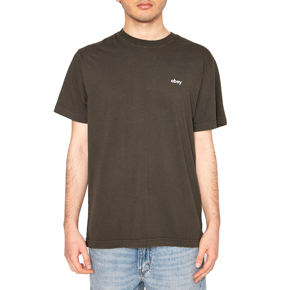 Lowecase Pigment Tee Ss Green - Maglietta Girocollo Uomo Verde 131080353-RSI . OBEY 