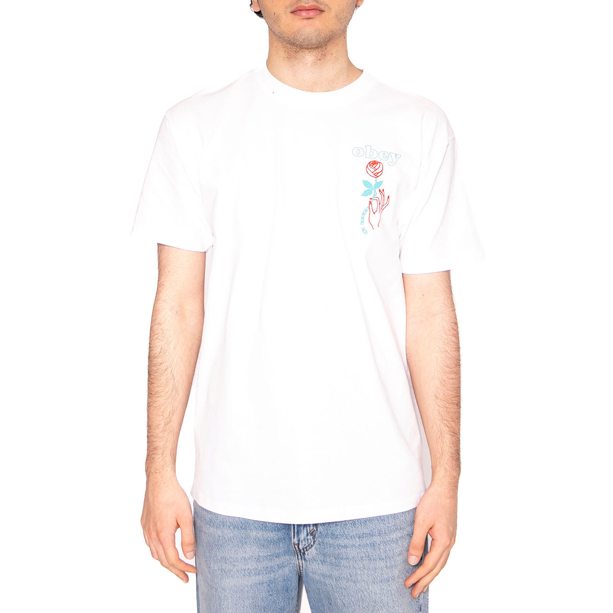 Obey Spring Forth Tee White - Maglietta Girocollo Uomo Bianca 165263945-WHT . OBEY 